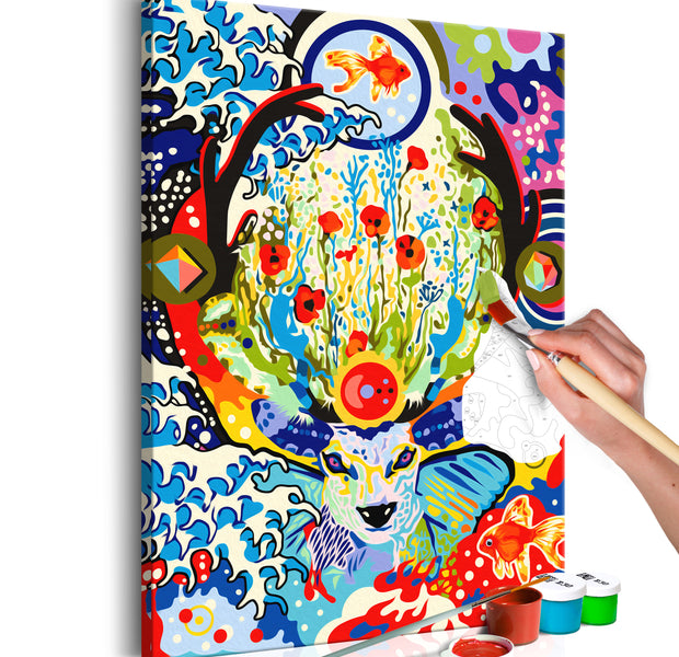 Paint By Numbers Kit - Deer and Flowers