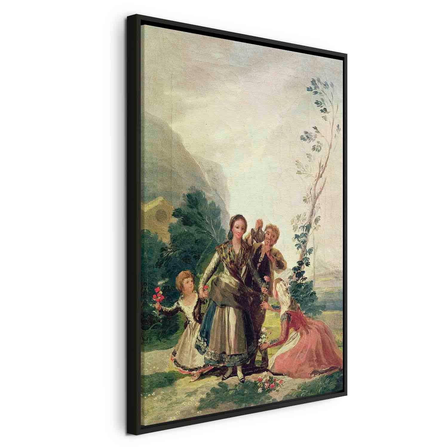 Floating Framed Canvas Art - The Flower Girls or Spring - Francisco Goya