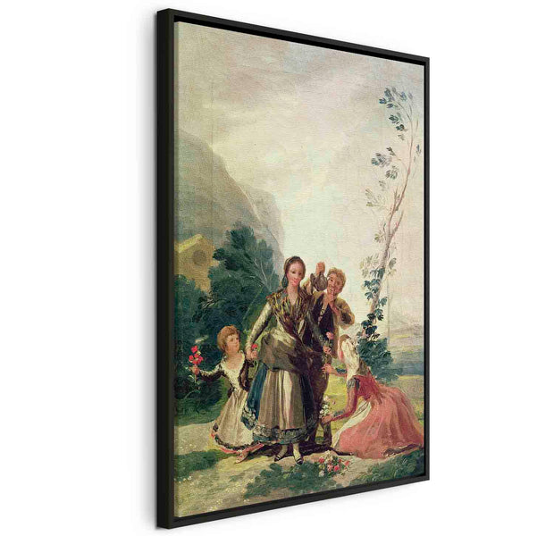 Floating Framed Canvas Art - The Flower Girls or Spring - Francisco Goya