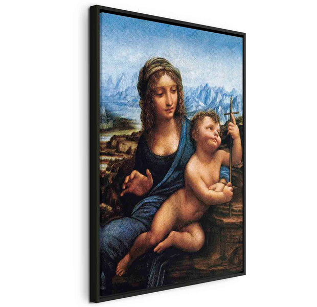 Floating Framed Canvas Art - Madonna With a Distaff - Leonardo da Vinci