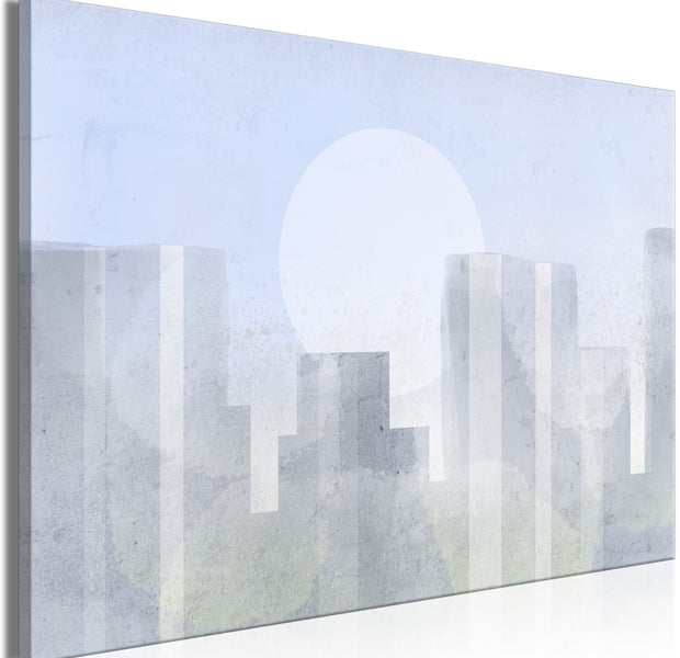 Abstract Canvas Wall Art - Modern City Morning