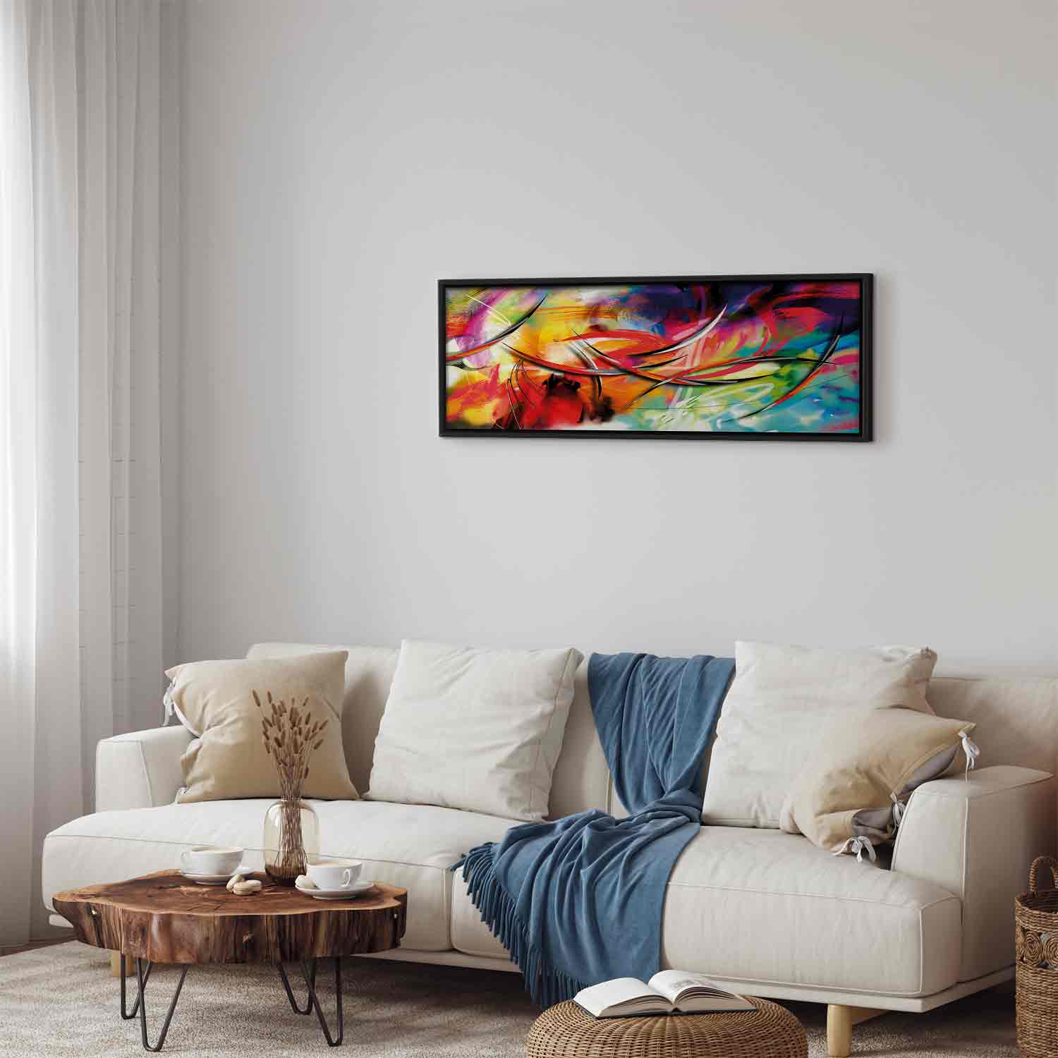 Floating Framed Canvas Art - Dance of the rainbow