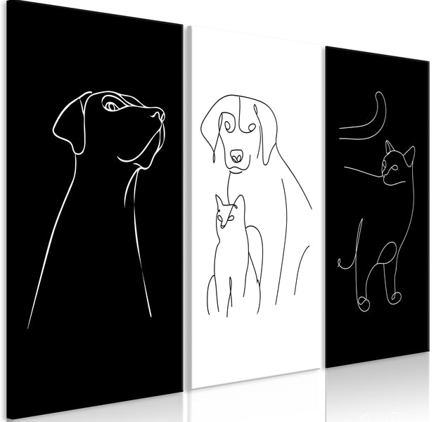 Animal Canvas Wall Art - Domestic Animals - 3 Pieces