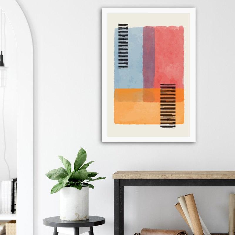 Warm Watercolor Blending Abstract Poster 01