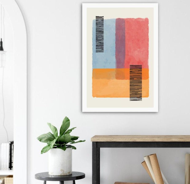 Warm Watercolor Blending Abstract Poster 01