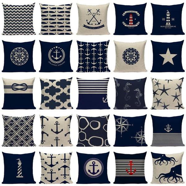 Dark Blue Marine Cushion Covers