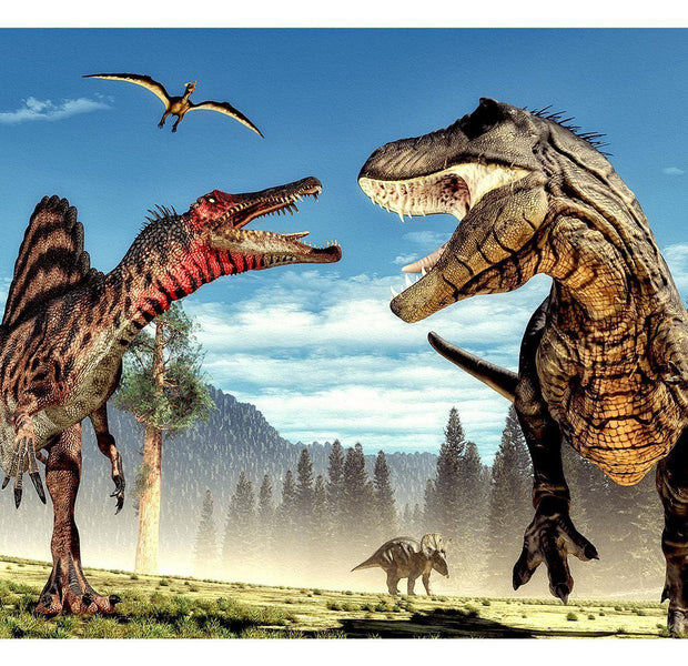 Dinosaur Wallpaper Wall Mural - Fighting Dinosaurs