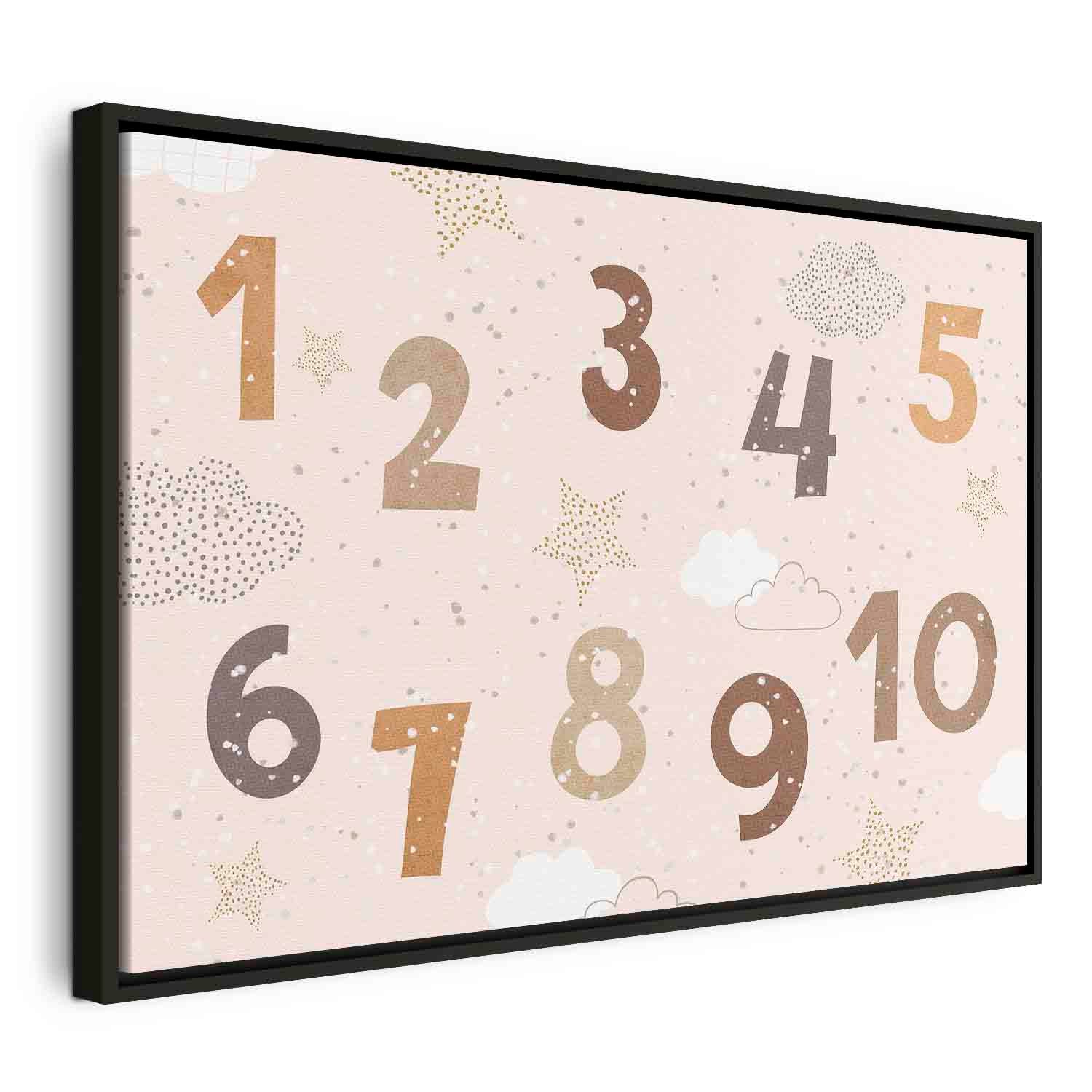 Floating Framed Canvas Art - Jumping Numbers