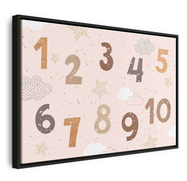 Floating Framed Canvas Art - Jumping Numbers