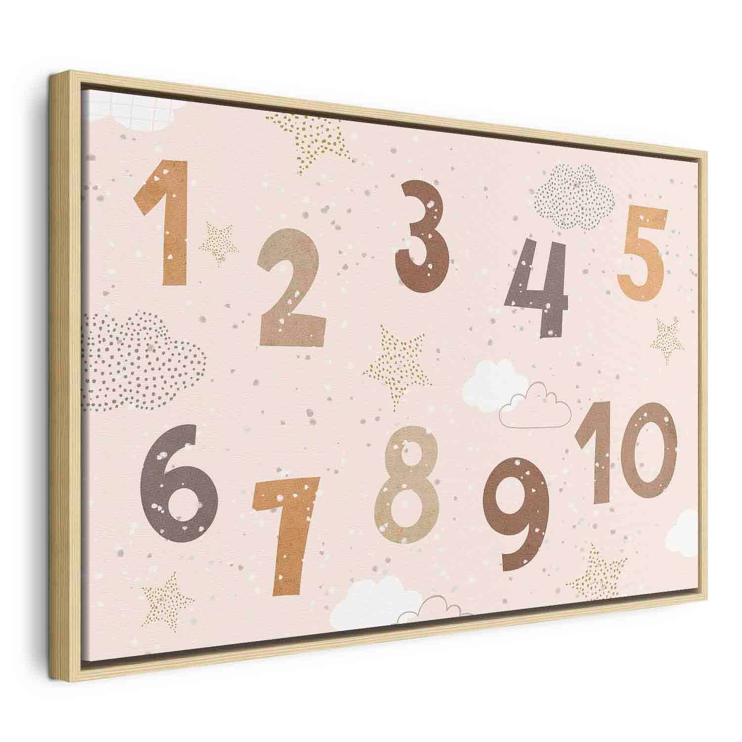 Floating Framed Canvas Art - Jumping Numbers