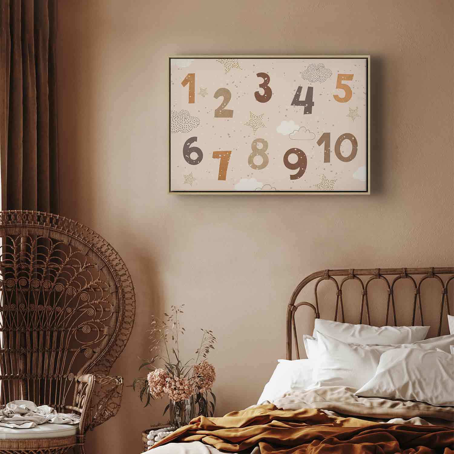 Floating Framed Canvas Art - Jumping Numbers