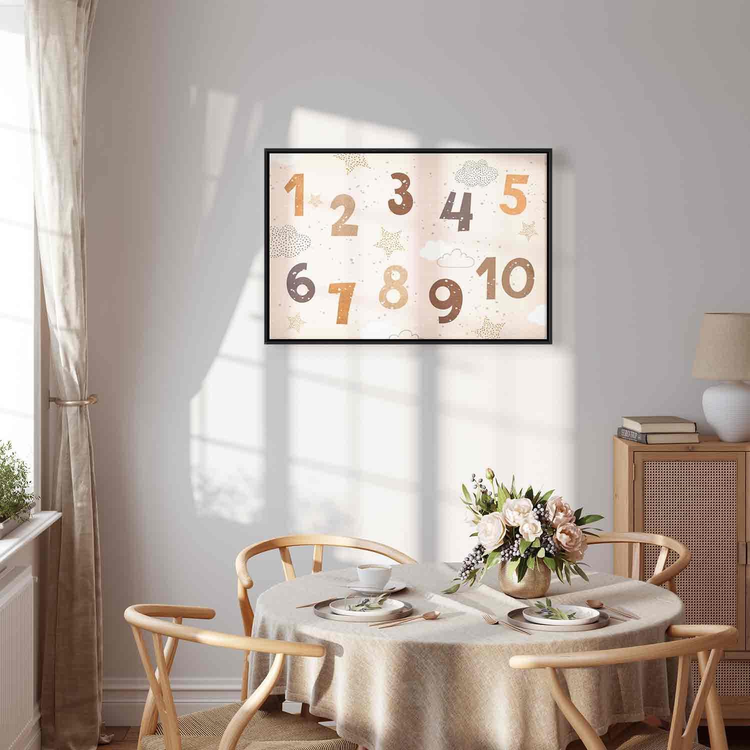 Floating Framed Canvas Art - Jumping Numbers