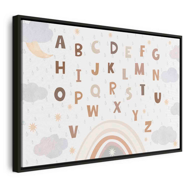 Floating Framed Canvas Art - Letters Above the Rainbow