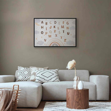 Floating Framed Canvas Art - Letters Above the Rainbow