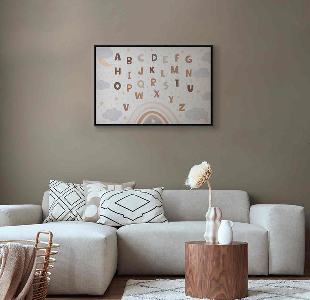 Floating Framed Canvas Art - Letters Above the Rainbow