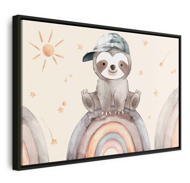 Floating Framed Canvas Art - Happy Sloth