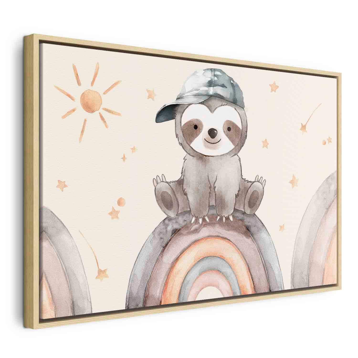 Floating Framed Canvas Art - Happy Sloth