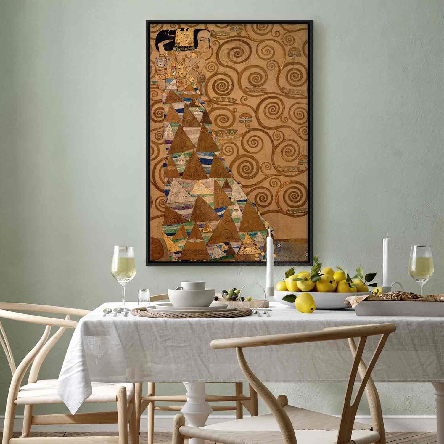 Floating Framed Canvas Art - Expectation - Gustav Klimt