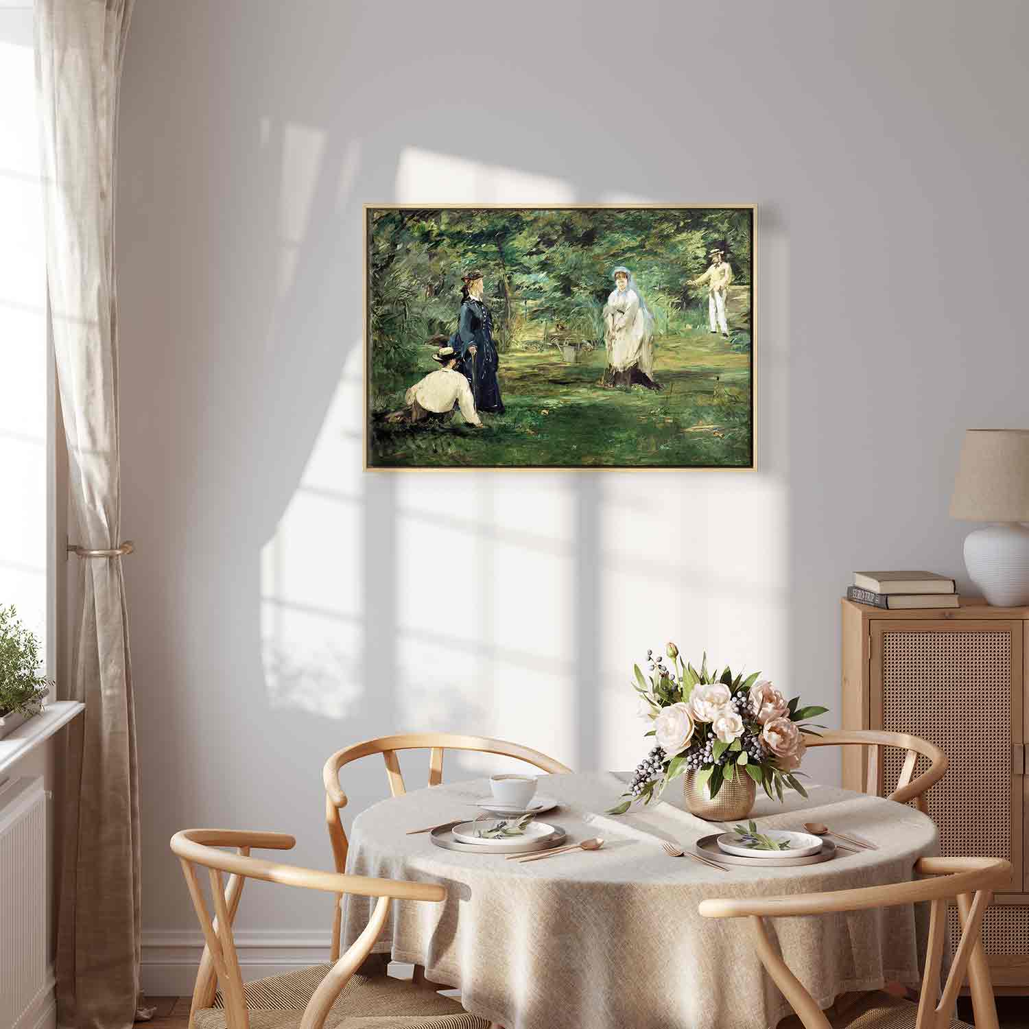 Floating Framed Canvas Art - The Croquet Game - Edouard Manet