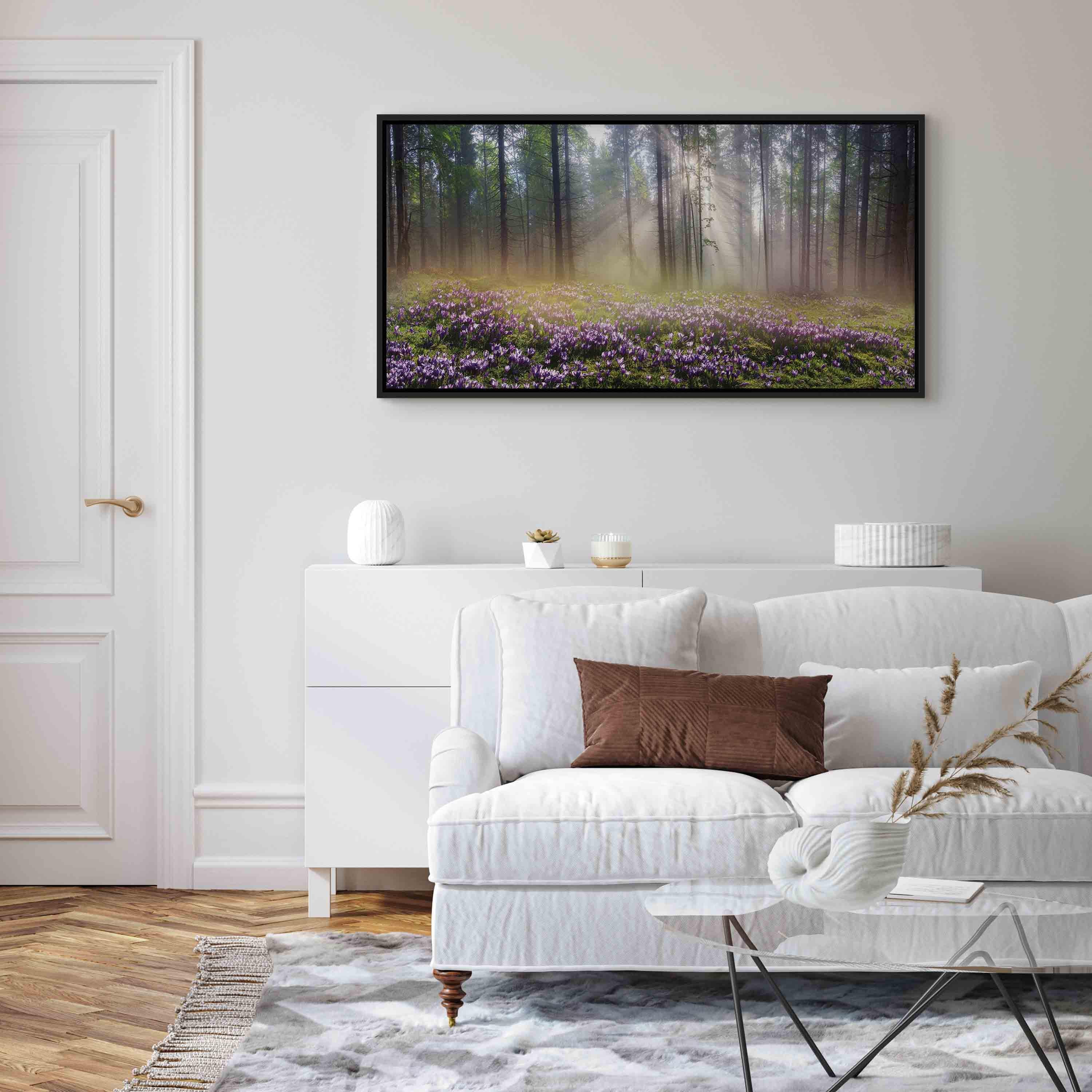 Floating Framed Canvas Art - Purple Meadow