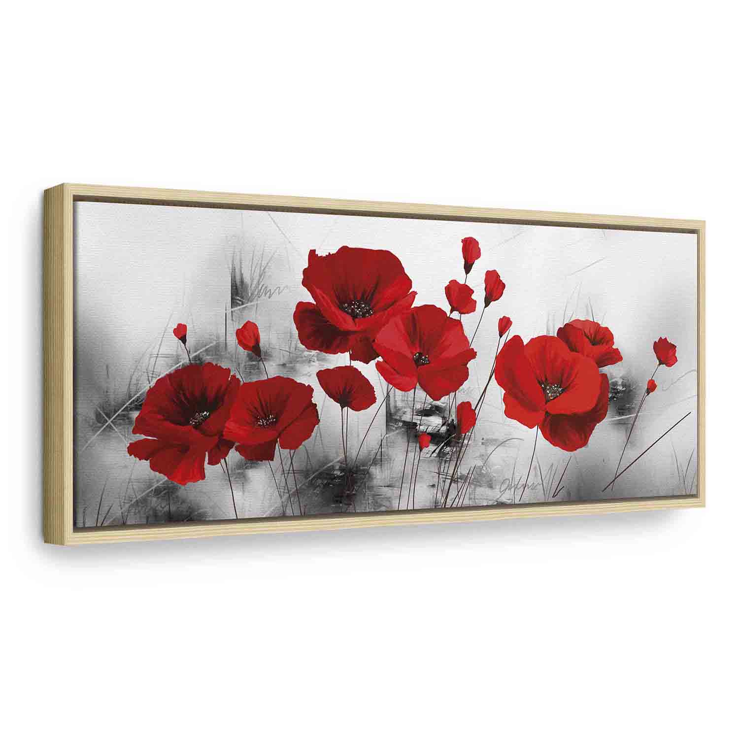 Floating Framed Canvas Art - Grey Garden