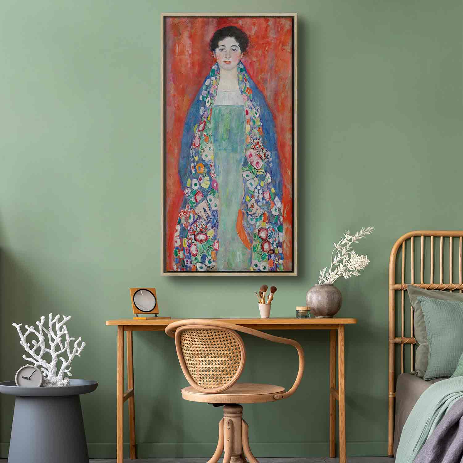 Floating Framed Canvas Art - Portrait of Fräulein Lieser - Gustav Klimt