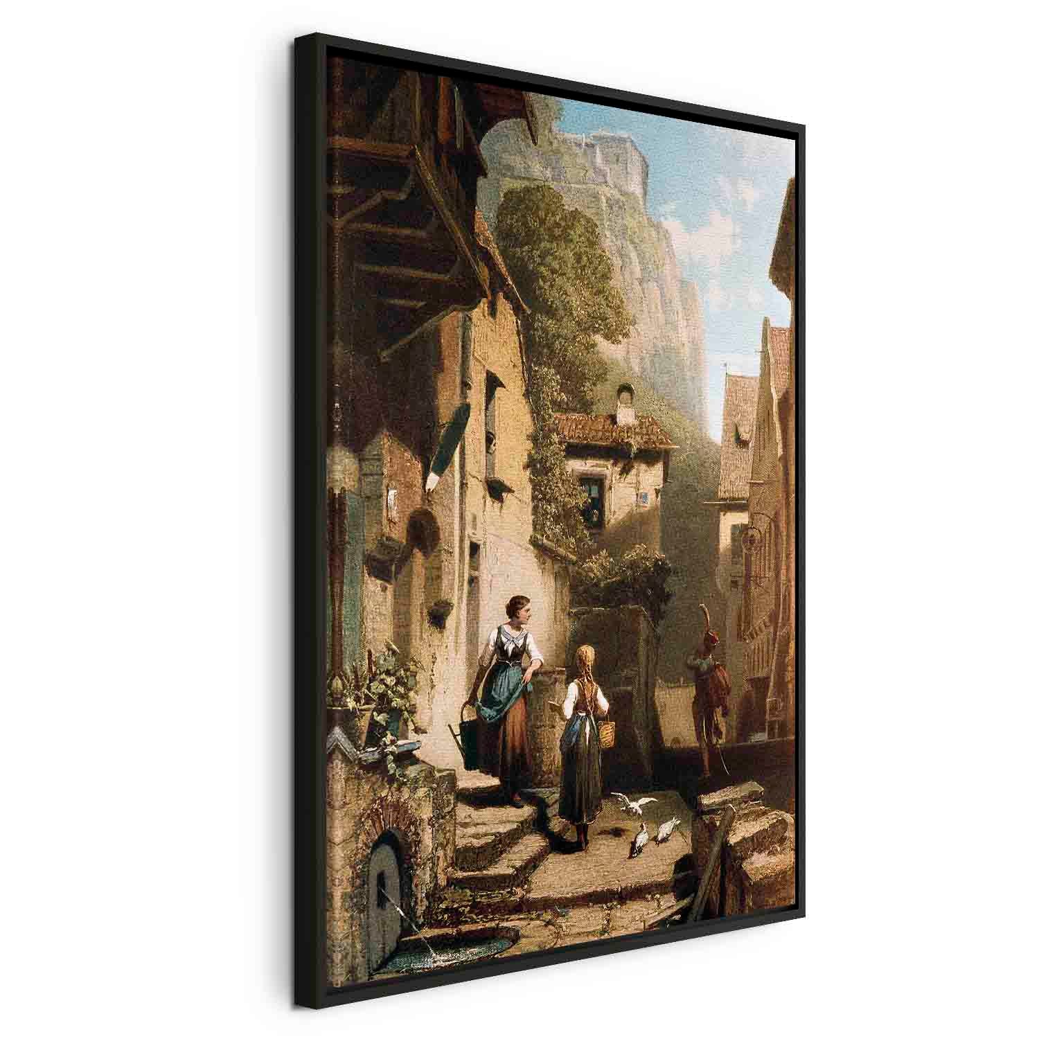 Floating Framed Canvas Art - The Hussar - Carl Spitzweg