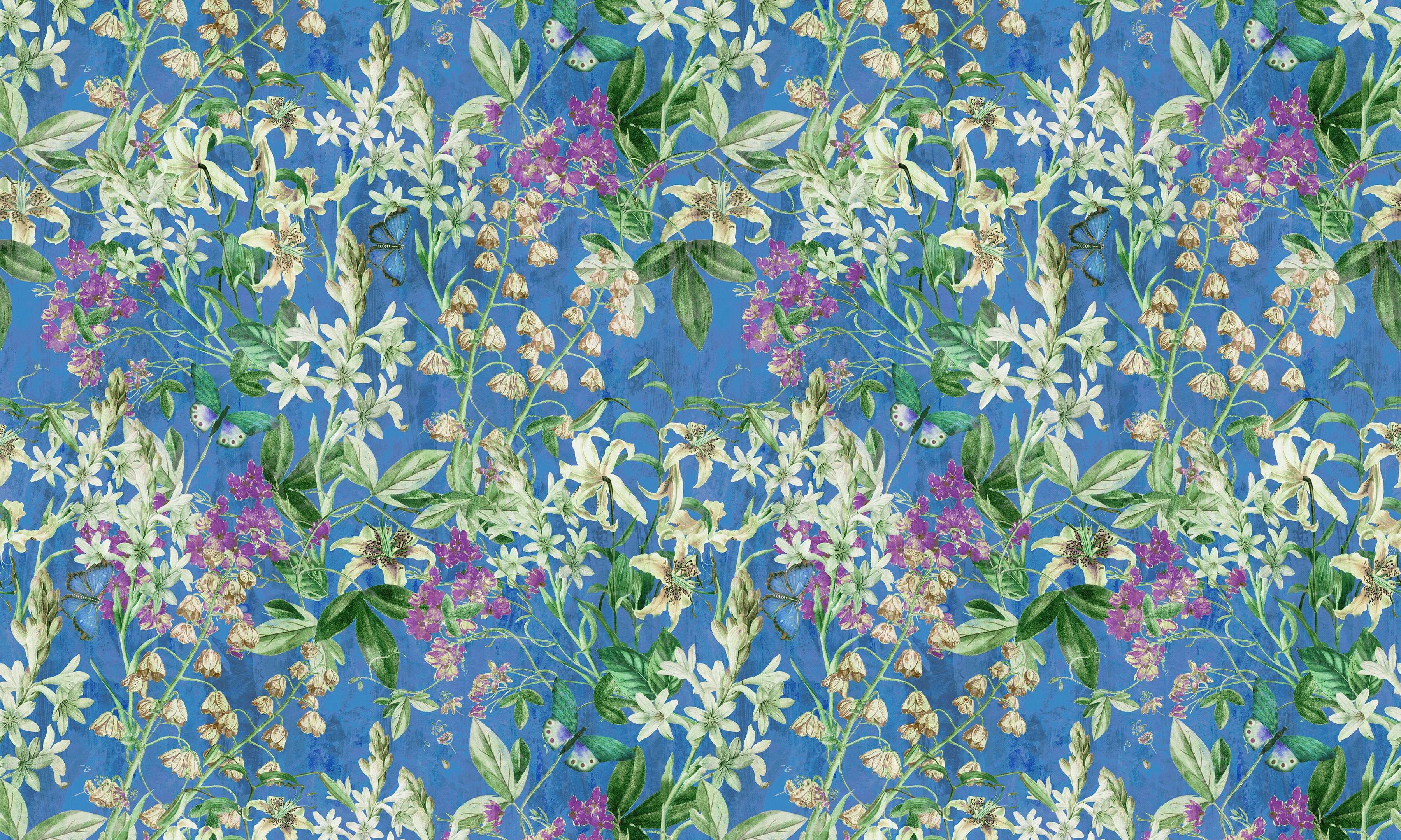 Premium Wallpaper Wall Mural - Spring Garden Blue