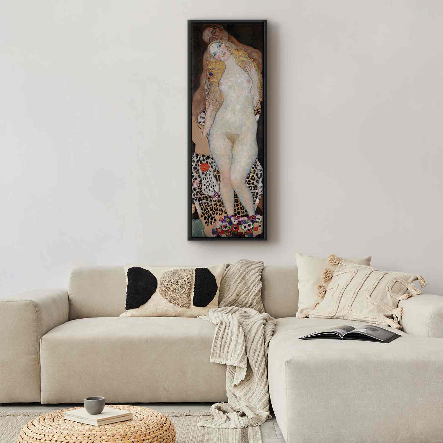 Floating Framed Canvas Art - Adam and Eve - Gustav Klimt