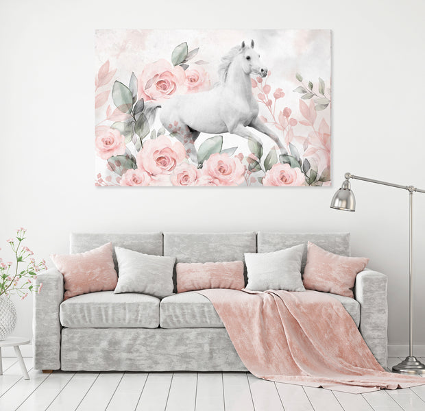 Animal Canvas Wall Art - Gallop Among the Roses