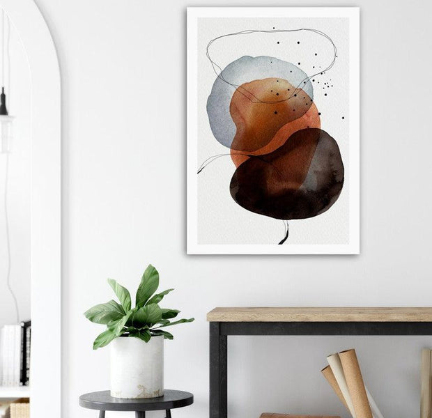 Abstract Watercolor Shapes & Lines Poster 01