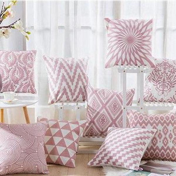 Soft Pink Textured Pillow Cases