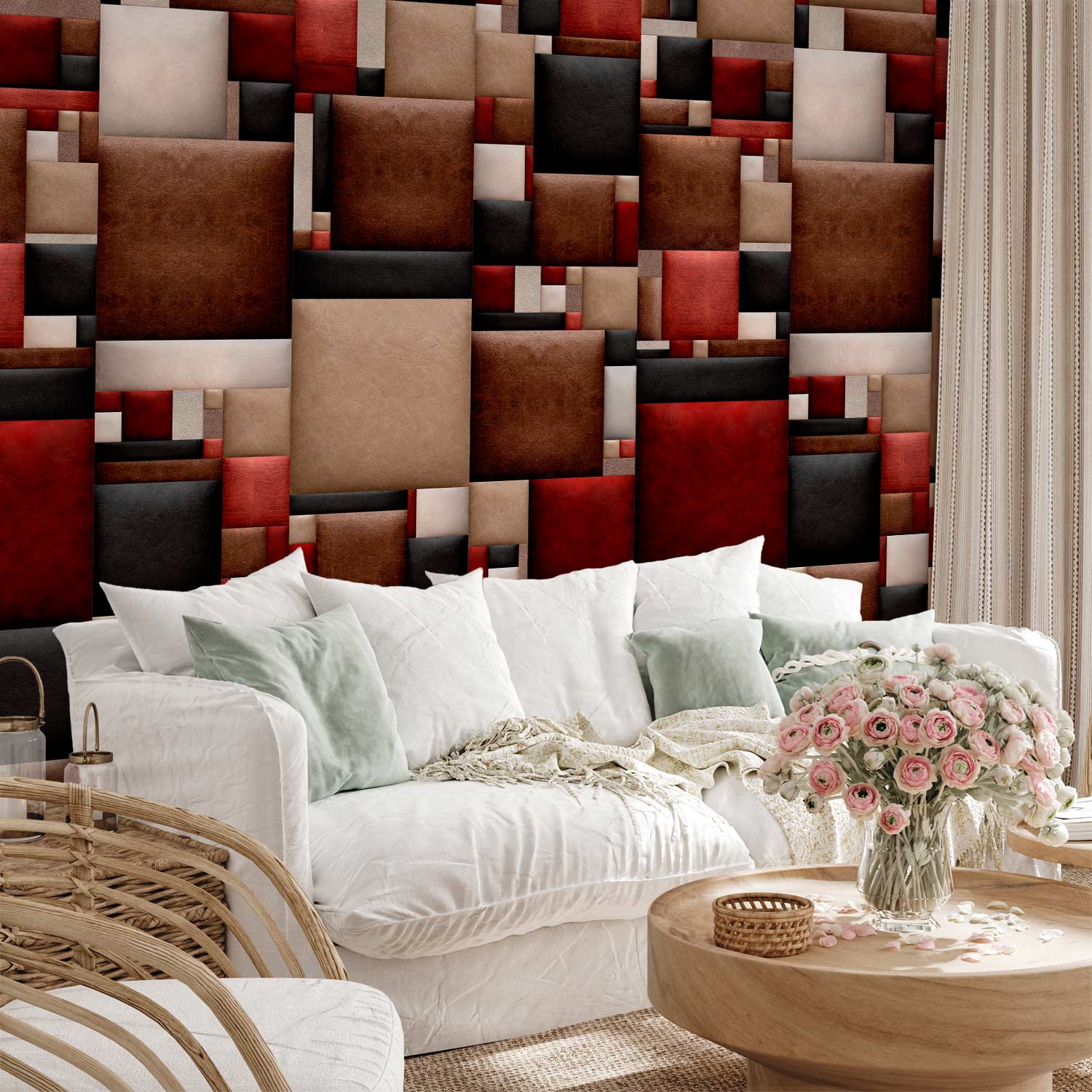 Repeating Wallpaper Roll - Leather Puzzle