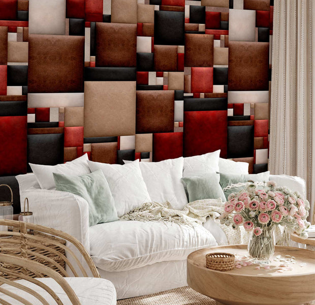 Repeating Wallpaper Roll - Leather Puzzle