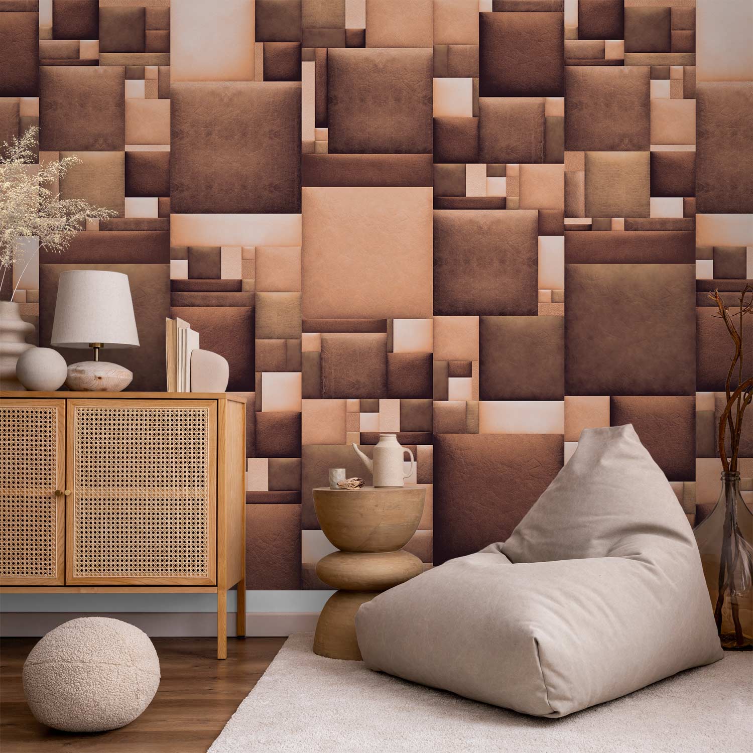 Repeating Wallpaper Roll - Leather Mosaic