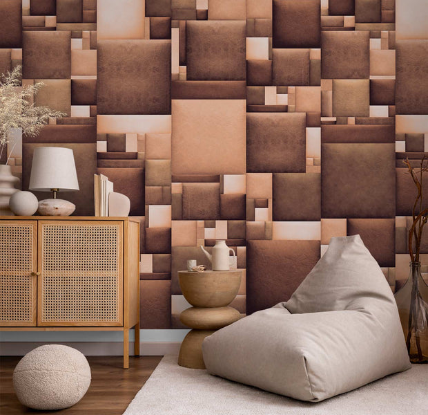 Repeating Wallpaper Roll - Leather Mosaic