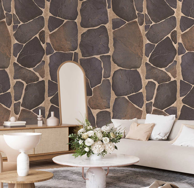 Repeating Wallpaper Roll - Rock Mosaic