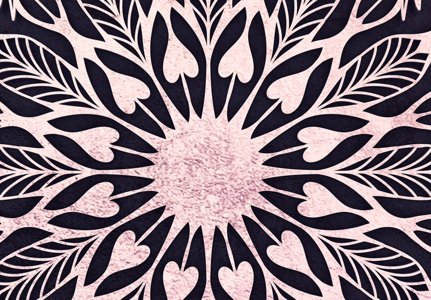 Mandala Canvas Wall Art - Center Pink - 5 Pieces