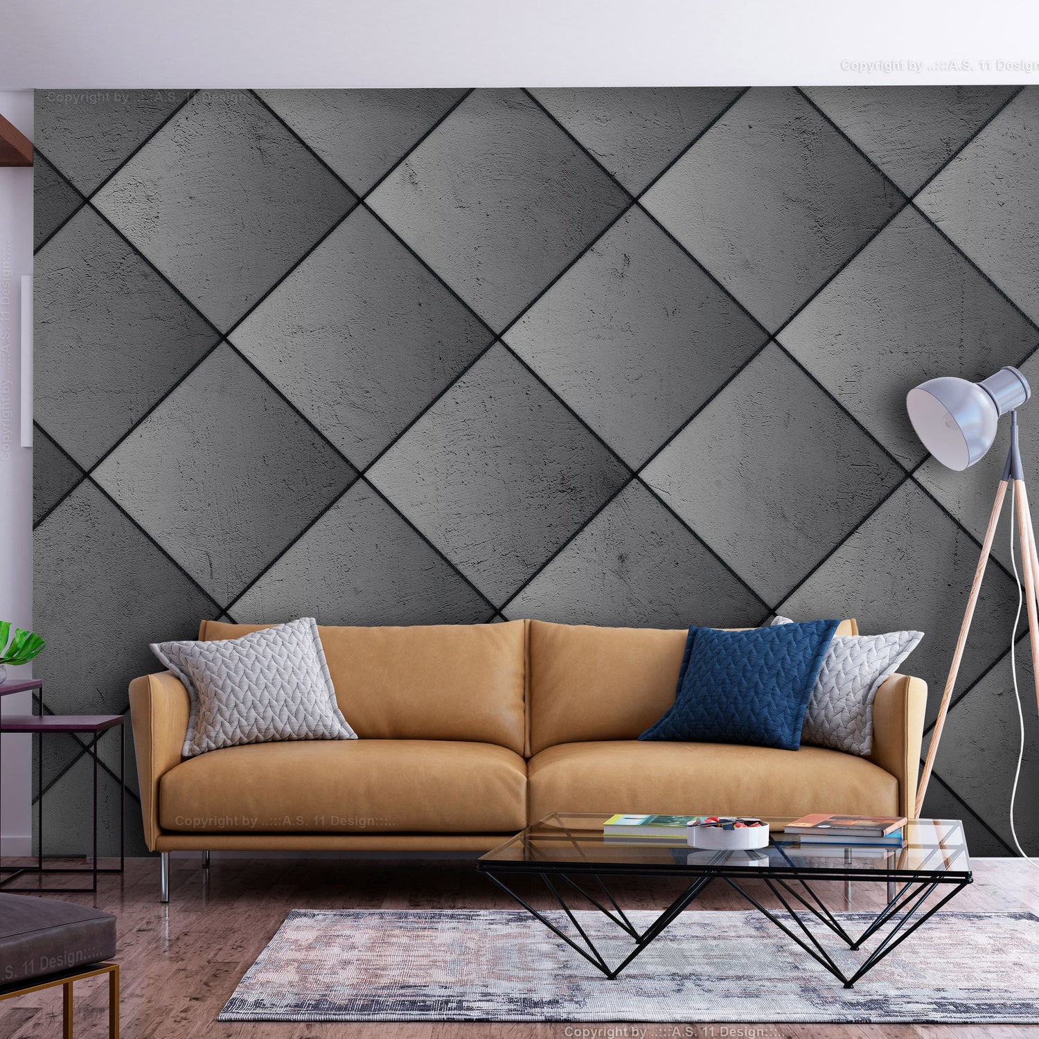 Background Wallpaper Wall Mural - Grey Symmetry Dark