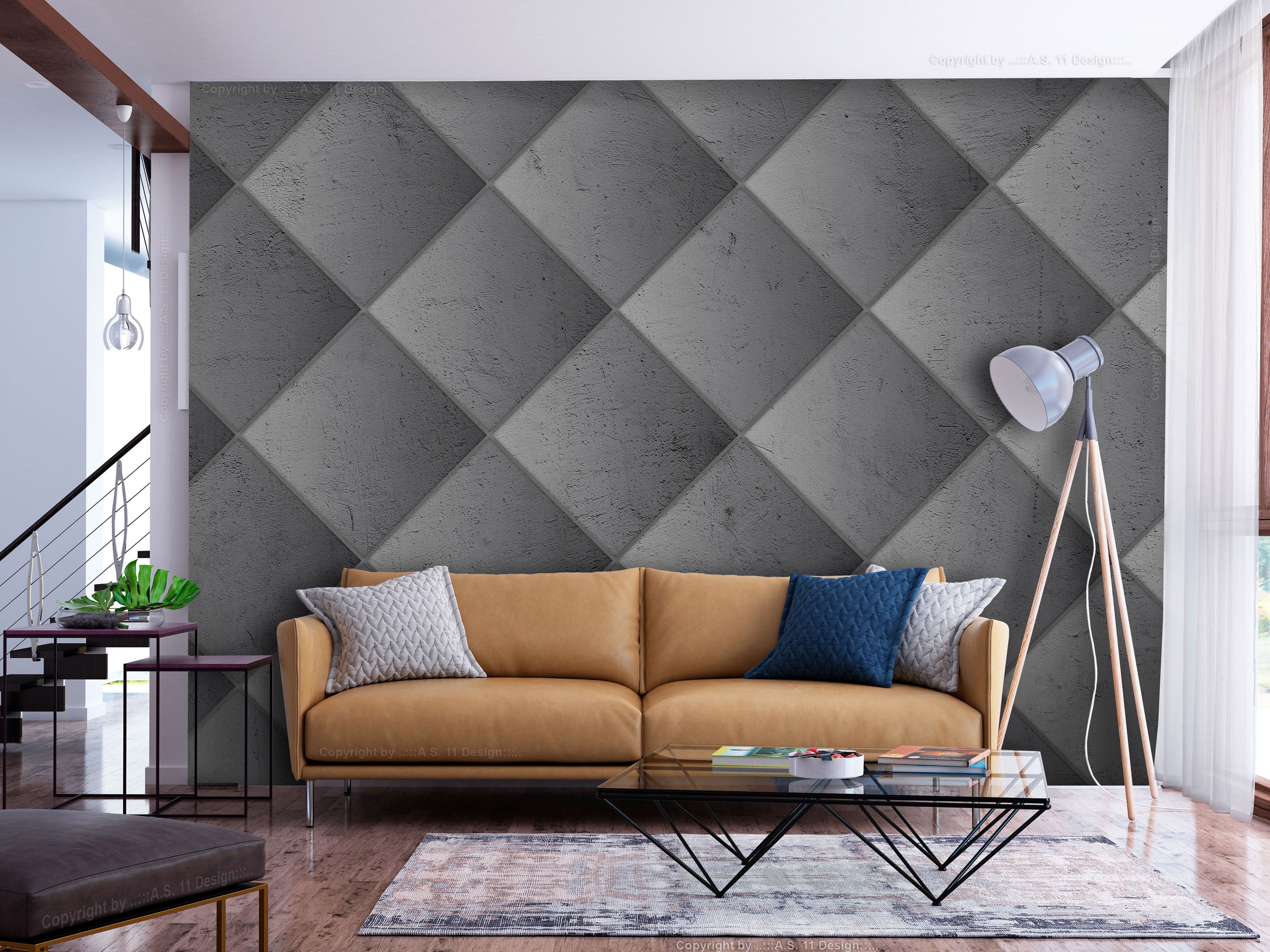 Background Wallpaper Wall Mural - Grey Symmetry