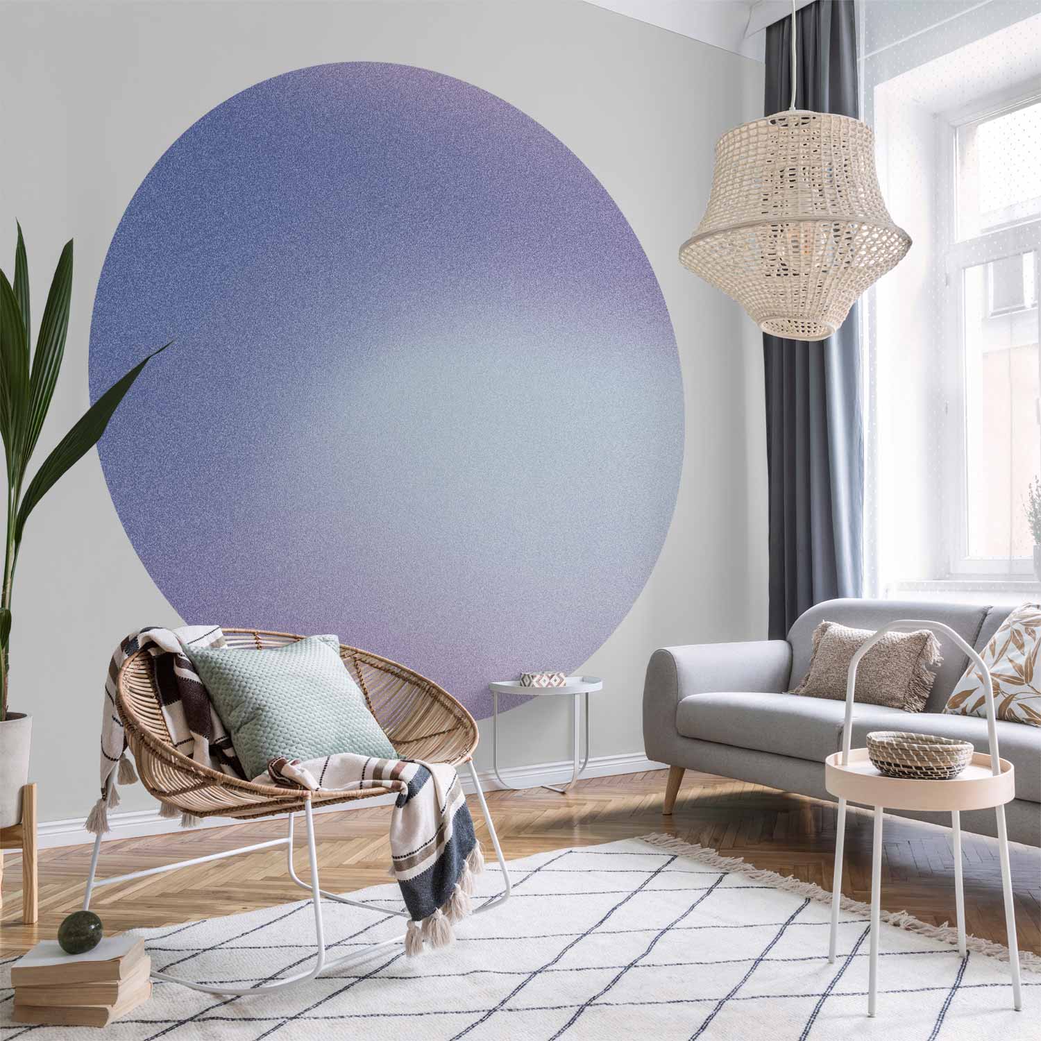 Round Wall Mural - Heather Mist – Delicate Gradient Consisting Of Many Shades Of Purple