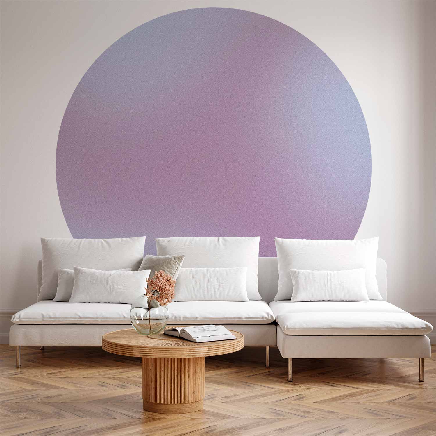 Round Wall Mural - Complex Gradient – Gradient Composition In Nostalgic Colours
