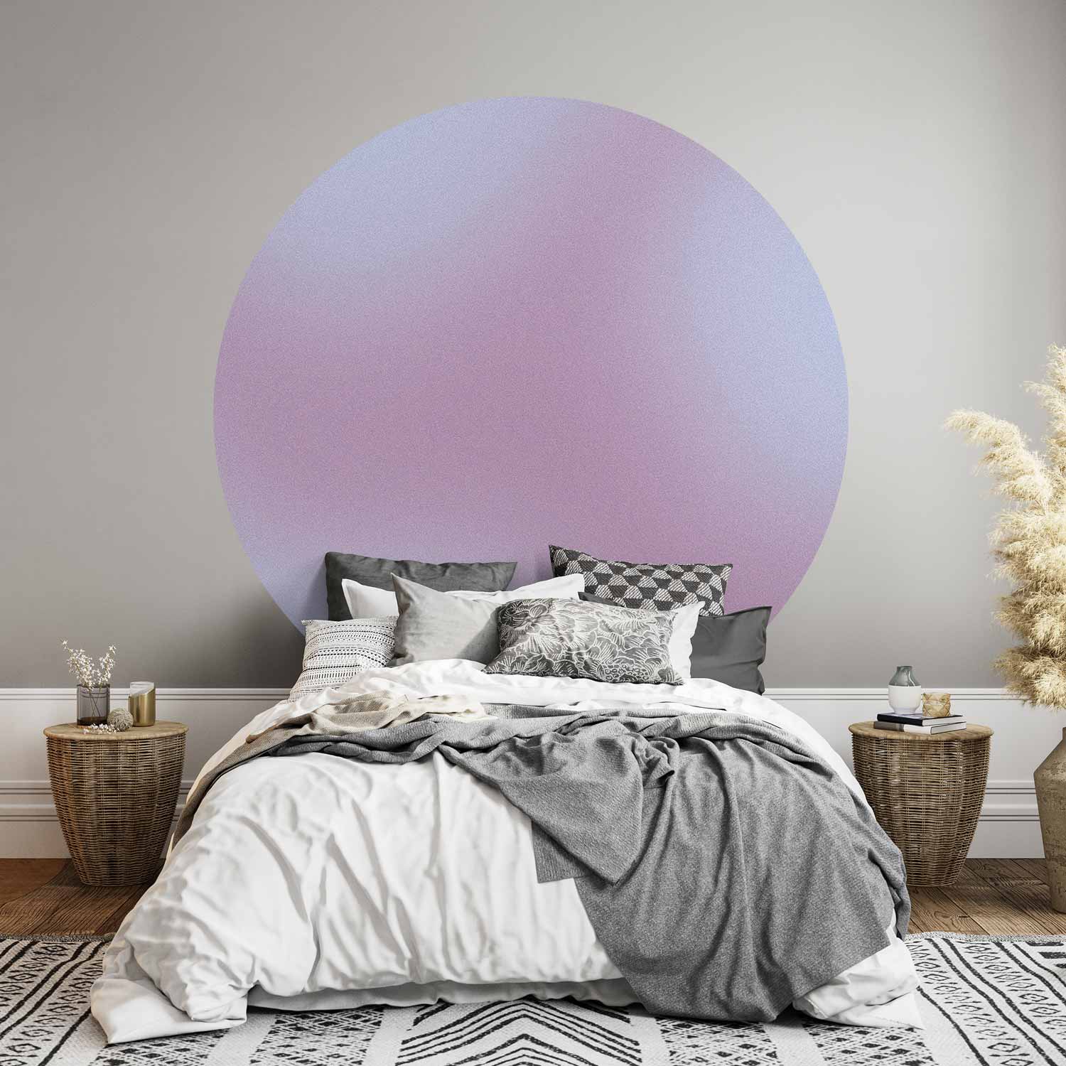 Round Wall Mural - Complex Gradient – Gradient Composition In Nostalgic Colours