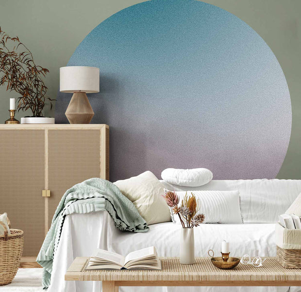 Round Wall Mural - Nostalgic Gradient – Gradient Composition In Muted Colours