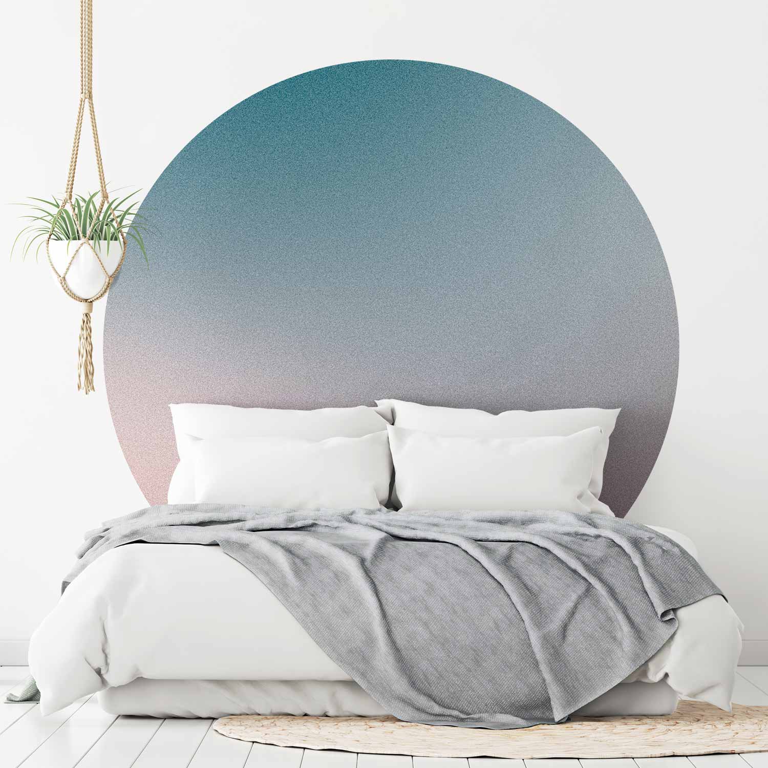 Round Wall Mural - Nostalgic Gradient – Gradient Composition In Muted Colours