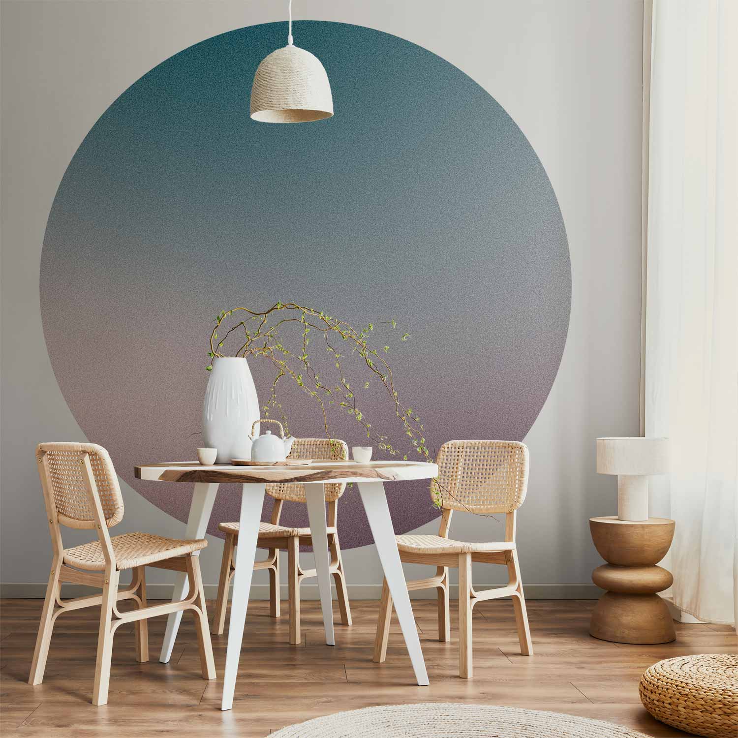 Round Wall Mural - Nostalgic Gradient – Gradient Composition In Muted Colours