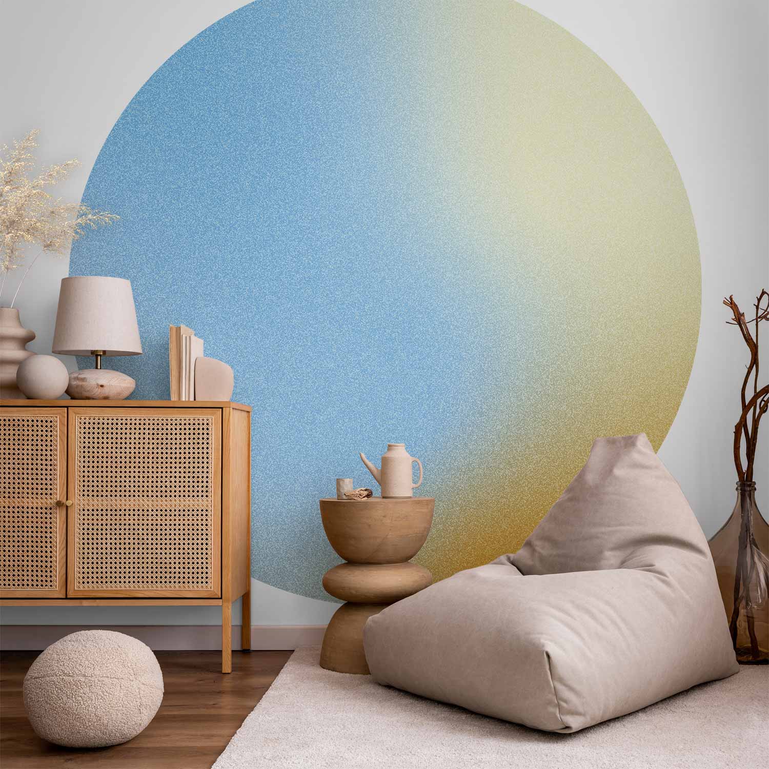 Round Wall Mural - Energetic Gradient – Gradient Composition In Vivid Colours