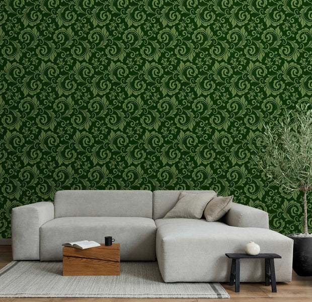 Repeating Wallpaper Roll - Evening Green