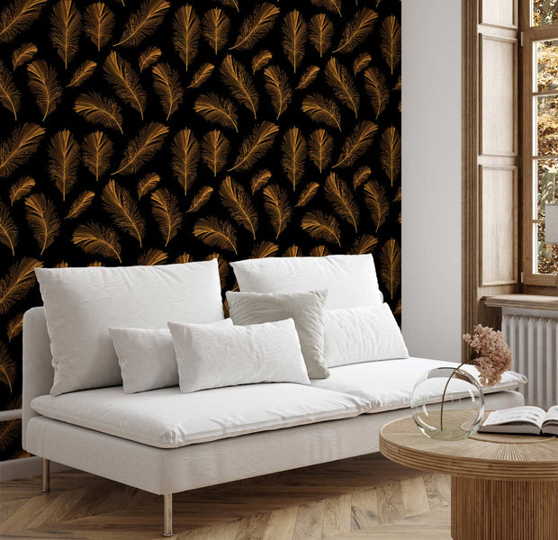 Repeating Wallpaper Roll - Golden Sigh