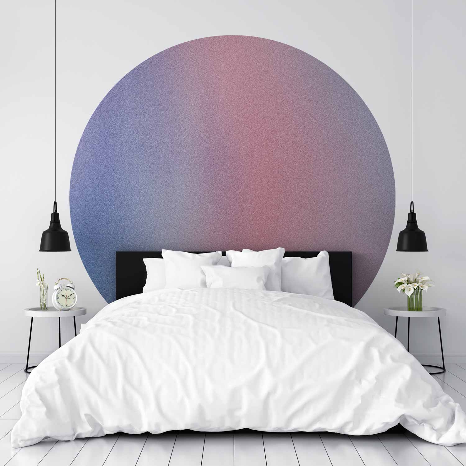 Round Wall Mural - Rainbow Gradient - A Delicate Multicoloured Gradient Reminiscent Of Mist
